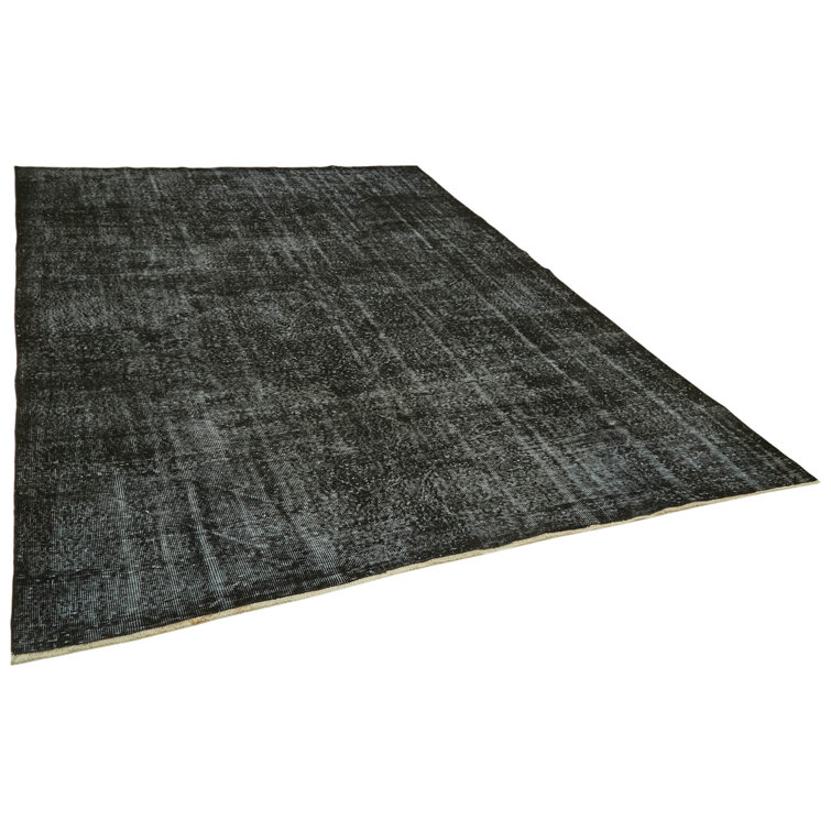 Williston Jene Overdyed HandKnotted Cotton/Wool Black/White Rug Wayfair.co.uk